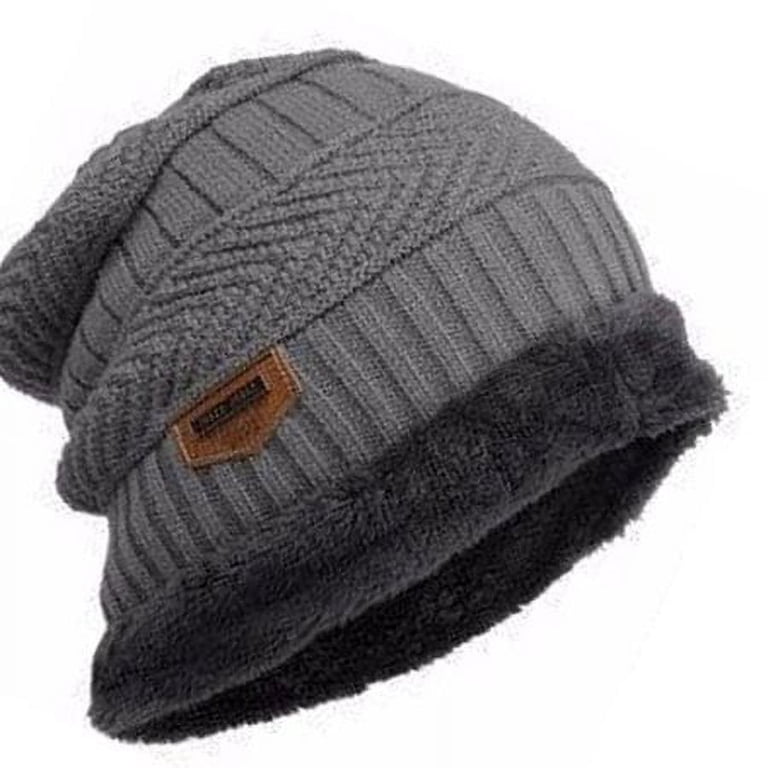 GRNSHTS Unisex Caps Women Men Winter Knitted Hats Beanie Fur Baggy