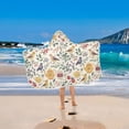 thumbnail image 2 of Yayeee Kids Hooded Towel with Hand Pockets Beach Soft Absorbent Bath Wrap 50 x 23.5 inch, Birds and Teapots, 2 of 5