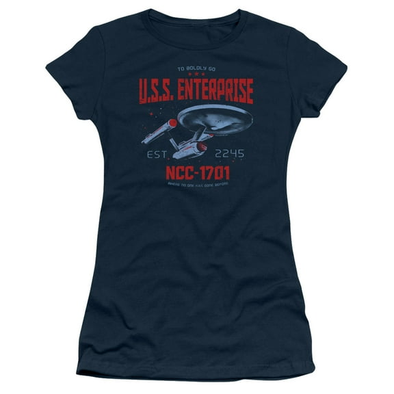 Star Trek Stardate 2245 Junior Women's Sheer T-Shirt Navy