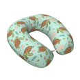 thumbnail image 2 of Daiia Cute Sea Turtles Pattern Travel Pillow 100% Pure Memory Foam Travel Neck Pillow, Airplane Pillow U-Shaped Neck Pillow Ergonomic Travel Pillow, 2 of 8