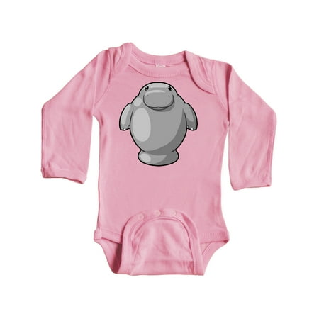 

Inktastic Cute Kawaii Manatee Gift Baby Boy or Baby Girl Long Sleeve Bodysuit