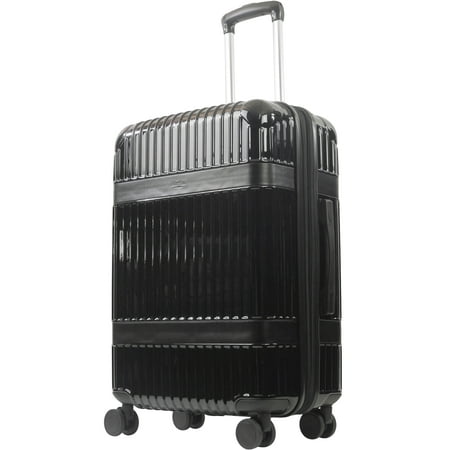 Martha Stewart The Bedford 26 Inch Rolling Luggage, Hardshell Suitcase with Spinner Wheels, Black