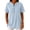 Light Blue, variant on Womens Tunic Shirts Button Up V Neck Short Sleeve Blouses Side Split Button Casual Pullover Tunics Loose Tops,3XL