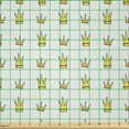 thumbnail image 2 of Ambesonne Prince Fabric by the Yard Microfiber, Simple Cartoon Crown Pattern, 5 Yards, Mint Green Orange, 2 of 4