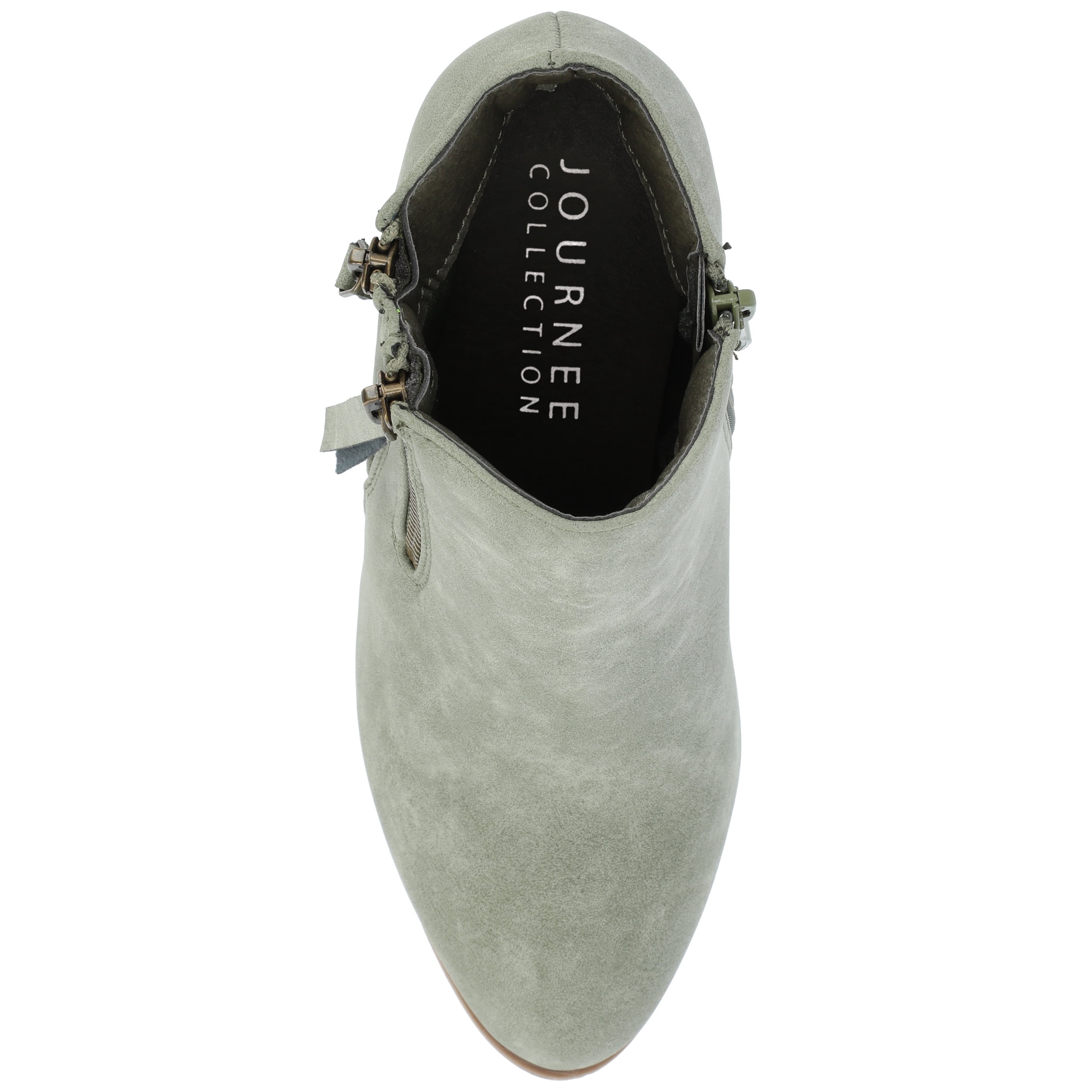 Journee Womens Vally Inside Zip Stacked Heel Booties, Widths Available