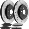 thumbnail image 2 of JADODE Brake Rotors Front 345mm Drilled & Slotted Brake Rotor & Brake Pad Kits Replacement for Chrysler 300, Dodge Challenger Charger Magnum Fits select: 2005-2006 CHRYSLER 300C TOURING, 2 of 6