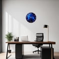 thumbnail image 4 of Blue Wall Clock Battery Operated 14 Inch Modern Wall Clock Non Ticking Glass Clock for Living Room, 4 of 5