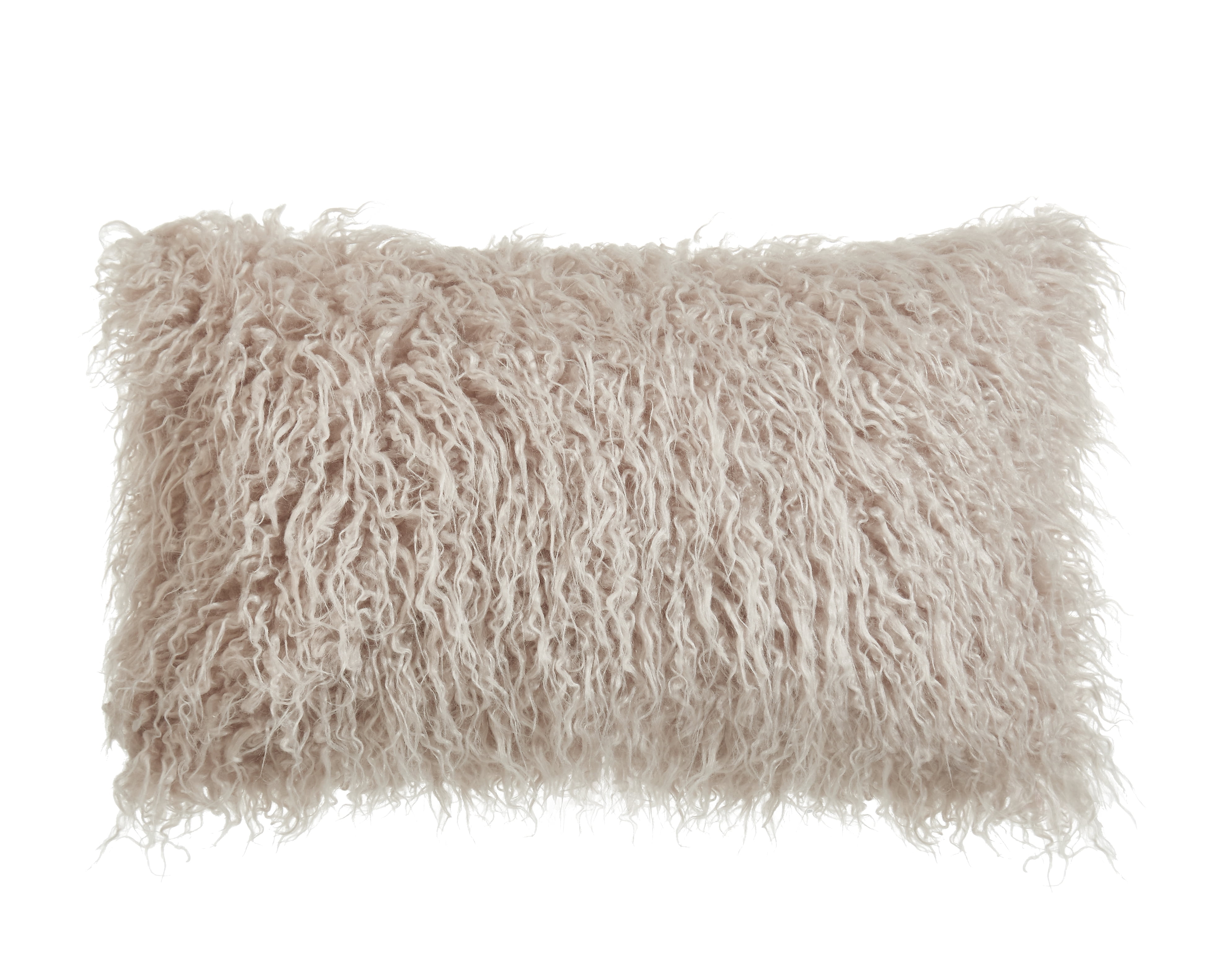 Better Homes & Gardens Mongolian Faux Fur Oblong Pillow, 12 x 21, Taupe
