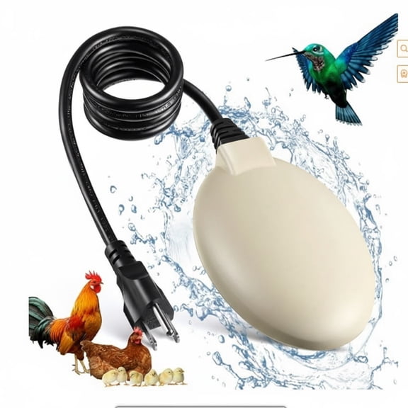 QENASHAING Bird Bath Heaters for Outdoors in Winter, 60W Chicken Water Heater Small Pond Heater De-Icer with Thermostatically Controlled
