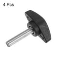 thumbnail image 3 of Uxcell 4 Packs M6 x 30mm Male Thread Tee Wing Knobs Thumb Screw Clamping Knobs Grip Black, 3 of 5