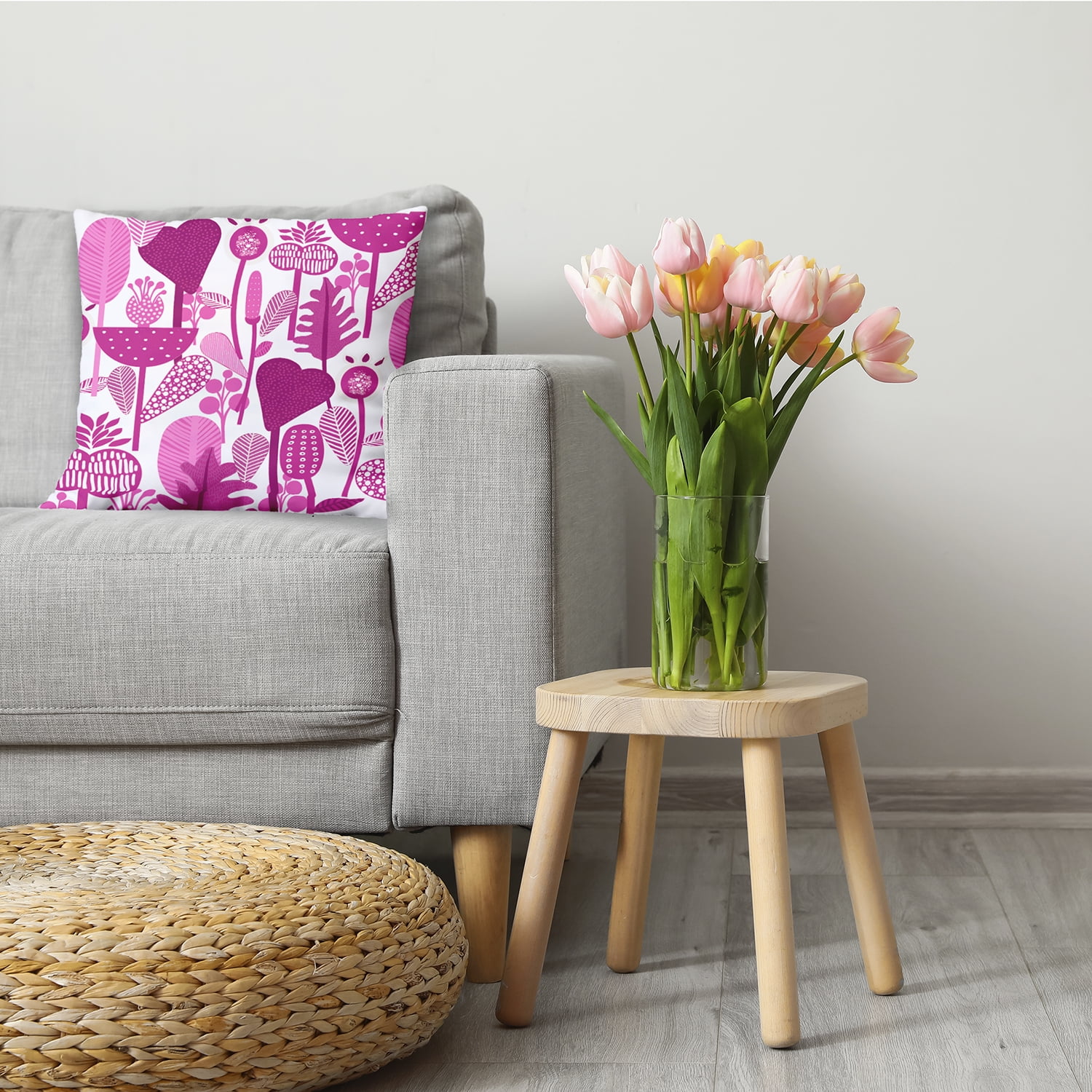 Simply Daisy 18" x 18" Scandinavian Purple Polyester Throw Pillow