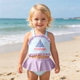 thumbnail image 2 of Gyujnb Gingham Print Two-Piece Swimsuit with Ruffled for Summer Beach Pool (Baby,Toddler),2-3 Years, 2 of 8