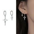 thumbnail image 4 of Fashion Men Women Metal Hoop Cross Drop Dangle Ear Studs Party Earrings I9J1, 4 of 5