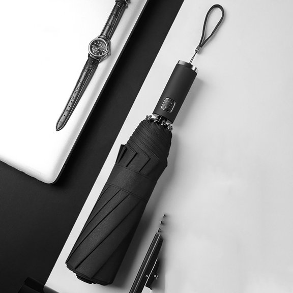 HDWUEN Rain Umbrellas Automatic Travel Beach Lightweight Umbrellas Compact Folding Umbrella for Rain & Sun Men Women Portable Windproof Umbrella Black