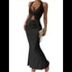 thumbnail image 2 of Conjunto de Dos Piezas para Mujer: Top con Cuello Halter y Falda con Frontal, Conjunto de Verano. Negro L, 2 of 10