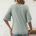 thumbnail image 5 of Puntoco Liquidación de blusas cortas para mujer, blusa holgada informal de manga corta a la moda para mujer, 5 of 5