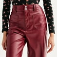 thumbnail image 3 of Juniors' Tinseltown Faux Leather High-Rise Wide Leg Pants Color: Cabernet Size: 11, 3 of 4