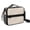 Brown and White, variant on Blue Wavy Checkered Pattern Insulated Lunch Bag with Shoulder Strap and Bottle Holder,Bento School Lunch Bag Box,11x9.5x3.5 Inches