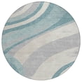 thumbnail image 2 of Addison Rugs Chantille Indoor/Outdoor Transitional Swirls Teal Machine Washable Round Rug, 8' x 8', 2 of 8