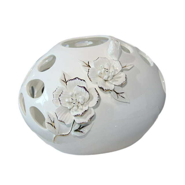 Florero de , decoración de mesa, patrón de tallado de flores, decorativo para decoración para sala de estar, ligero y versátil , 19.5 cm x 14 cm 195 cm x 14 cm