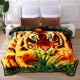 thumbnail image 3 of JML King Size Fleece Bed Blanket Reversible Thick Soft Warm Blanket 83 x 91 inches,5.7lbs, Tiger/Tiger, 3 of 8