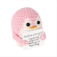 thumbnail image 1 of Pase el Cursor Sobre la Imagen para Ampliar Aeutwekm Muñeco de Ganchillo de Pingüino de Apoyo Emocional con Tarjeta Positiva - Muñeco de Ganchillo Rosa, 1 of 5