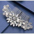 thumbnail image 3 of Crystal Wedding Hair Comb Bridal Hair Comb Pearl Wedding Headpiece Silver Hair Accessories, 3 of 4