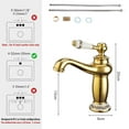 thumbnail image 2 of Ceramic Antique Brass Bathroom Sink Faucet with Floral Pattern, 2 of 7