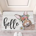 thumbnail image 2 of Hello Easter Door Mat - Spring Summer Bunny and Floral Decor Mat 30x17 in - Indoor Outdoor Non-Slip Entryway Rug - Easter Spring Holiday Decor, 2 of 6