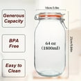 thumbnail image 2 of 3-Pack Half-Gallon (64oz) Wide-Mouth Glass Mason Jars with Airtight Lids, Freezer Safe, for Pickling, Canning & Food Storage, 2 of 7