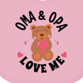 thumbnail image 4 of Inktastic Oma and Opa Love Me Grandchild Bear Girls Baby Bib, 4 of 4