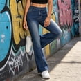 thumbnail image 5 of Zulora Women's High Waisted Bootcut Jeans Denim Pants with Zipper Button Pockets Stretchy Slim Fit Casual Outdoor Trousers for Women, 5 of 9