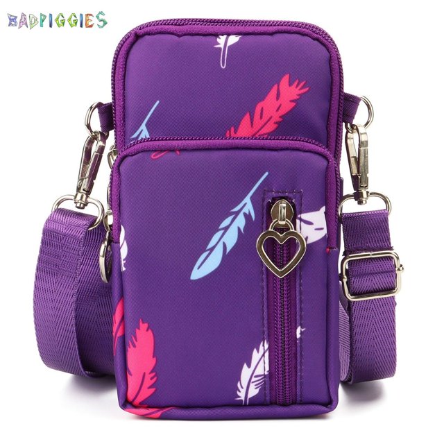 BadPiggies Mini Crossbody Cell Phone Pouch, Waterproof Nylon Purse Wallet Lightweight Small