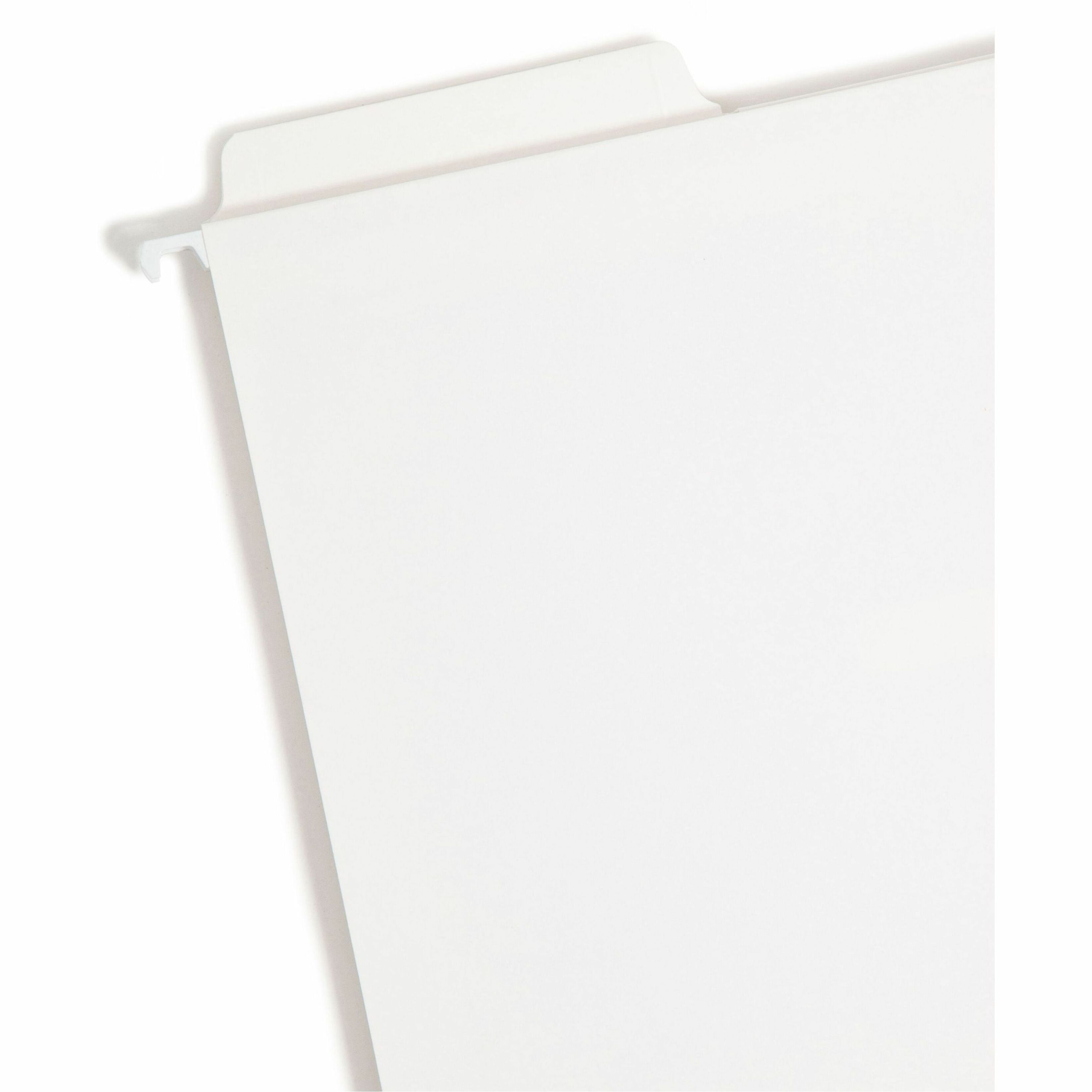 Smead FasTab® Hanging File Folder, 1/3-Cut Built-In Tab, Letter Size, White, 20 per Box (64002)