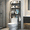 Black, variant on Restroom Organizer, 3-Tier Shelving Unit, Over The Toilet Storage Shelf, Freestanding Metal Bathroom Stand, White