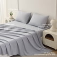 thumbnail image 3 of Beartech Polyester Bed Sheets Set 4 Piece Queen/Full Size Sheet Set, Soft & Lightweight And Breathable Bedding Set, Fitted Sheet, Flat Sheet & 2 Pillowcases-Light Gray, 3 of 11