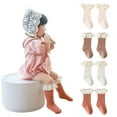 thumbnail image 2 of Baby Girls Cute Lace Ruffle Socks Infant Girl Middle Hose Frilly Socks Soft Non-Slip Stockings Toddlers Tutu Socks, 2 of 6