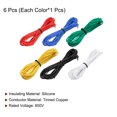 thumbnail image 3 of 26 Calibre Silicona Cable 26AWG Eléctrico Cable Trenzado Cable Flexible Estañado Cobre Cable Alta Temperatura Conexión Cable 6 Color 3,0 m/10 Pies 6uds, 3 of 7