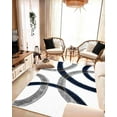thumbnail image 5 of 4D Shaggy Rug Hand Carved Plush Thick Modern Contemporary Abstract For Living Room Bedroom 6491 (5'2"x7'5",Navy), 5 of 7