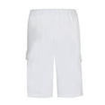 thumbnail image 4 of IYTR Mens Athletic Shorts Cargo Shorts Elastic Waist Drawstring Sports Shorts with Pocket Hiking Shorts Casual Sweatpants Solid Color Summer Outdoor Workout Shorts (White,M), 4 of 7