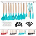 thumbnail image 1 of ReaNea Silicone Kitchen Utensils Set 38 Pieces, Non-Stick Cooking Utensils Set with Muti-Use Hooks and Utensil Racks(Blue), 1 of 10