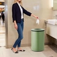thumbnail image 7 of 40L/10.6 Gal Round Stainless Steel Trash Can, Removable Inner Bucket, Kitchen Bathroom Office Garbage Bin, Green, 7 of 7
