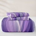 thumbnail image 5 of jejeloiu Abstract Wave Lines Quilt King Kids,Dreamy Purple Flowing Pattern King Coverlet Set For Girls,3-Piece, 5 of 7