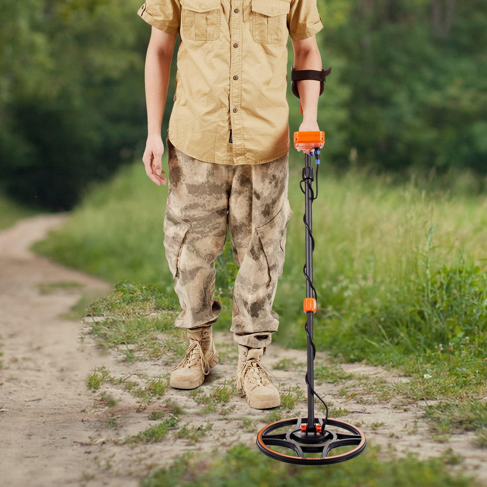 VEVOR Metal Detector for Adults & Kids, Waterproof Professional Rechargeable Gold Detector 12" Coil
