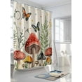 thumbnail image 3 of Shower Curtain Mushrooms Bathroom Curtains with Hooks, Waterproof Fabric Butterflies Plant Star Linen Bath Shower Curtains Set for Bathroom Bathtubs Decor 36x72 Inch, 3 of 8