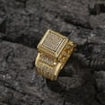 thumbnail image 2 of CUITING Hip Hop Full 5A Zircon Square Casting Rings 18K Real Gold Plated Delicate Jewelry for Men-Gold-7, 2 of 8