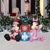 4' Tall Airblown Christmas Inflatable Disney Mickey Mouse and Minnie Mouse with Presents