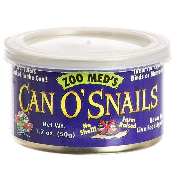 Zoo Med Can O' Snails for Reptiles, Birds or Mammals [Bird Parrot Treats, Reptile Bearded Dragon Food, Reptile Crickets and Insects, Reptile Snake Food, Reptile Supplies] 20.4 oz (12 x 1.7 oz)