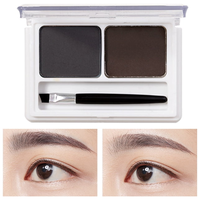 Poudre à Sourcils Bicolore, Résistante à la Transpiration, Naturelle et Longue Durée Crayon à Sourcils Brun Cendré