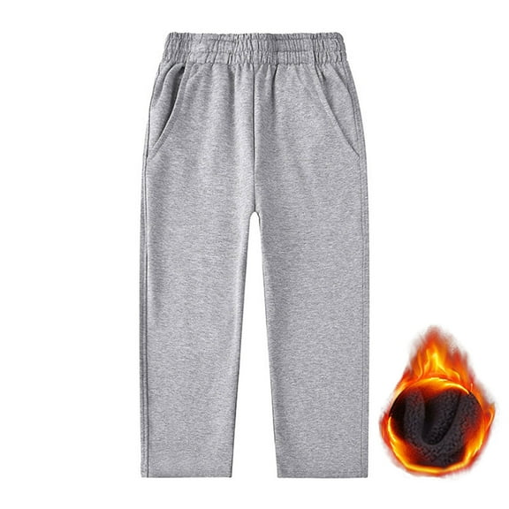 Boys Lined Leggings Full Length Soft Stretchy Jogger Pants Comfortable Warm Winter Activewear for Kids